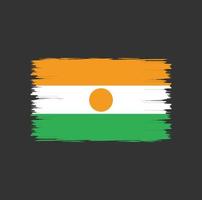 Flag of Niger with watercolor brush style vector