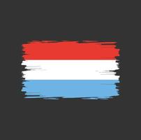 bandera de luxemburgo con estilo de pincel de acuarela vector
