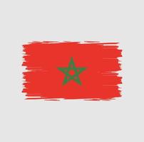 bandera de marruecos con estilo de pincel de acuarela vector
