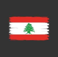 Flag of Lebanon with brush style vector