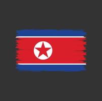 bandera de corea del norte con vector de estilo de pincel