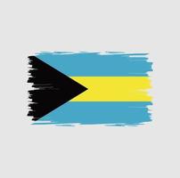 bandera de bahamas con estilo de pincel de acuarela vector