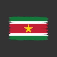 Flag of Suriname with watercolor brush style vector