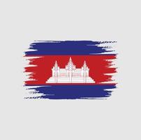 cepillo de bandera de camboya vector