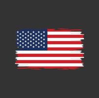 Flag of American with watercolor brush style vector