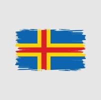 Flag of Aland Islands with brush style vector