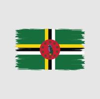 Flag of Dominica with brush style vector