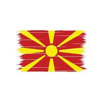 pincel de bandera de macedonia del norte vector