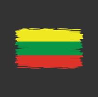 Flag of Lithuania with watercolor brush style vector