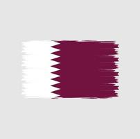 Flag of Qatar with brush style vector