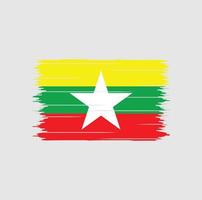 cepillo de bandera de myanmar vector