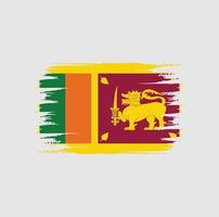 Sri Lanka Flag Brush vector