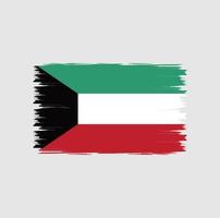 Flag of Kuwait with brush style vector