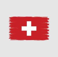 Flag of Switzerland with brush style vector