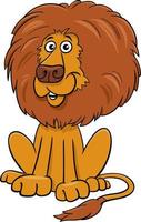 cartoon funny lion wild animal character vector