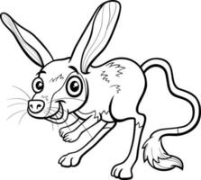 cartoon jerboa animal character coloring book page vector