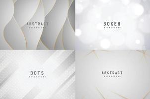 banner Abstract geometric white and gray color background vector illustration.