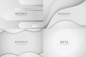 banner Abstract geometric white and gray color background vector illustration.