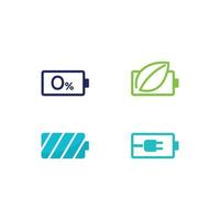 Battery icon and charging, charge indicator Vector logo design level Battery Energy Power running low up status batteries set logo Charge level illustration