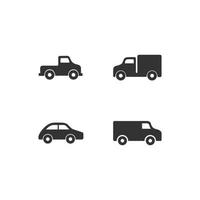 iconos de automóviles y automóviles con logotipo vectorial para camiones de viaje, autobuses y otros signos de vectores de transporte, ilustración de diseño