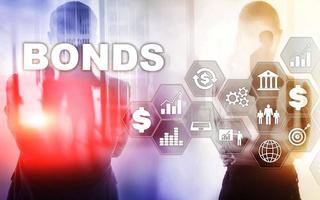 concepto de negocio de tecnología de banca de finanzas de bonos. red de mercado de comercio electrónico en línea foto