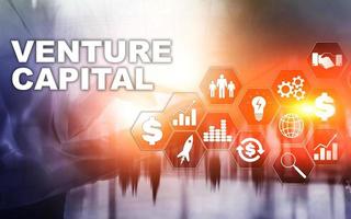 Venture Capital on Virtual Screen. Business, Technology, Internet and network concept. Abstract background photo