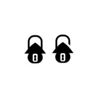 Combination of House Padlock Vector Design