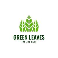 Abstract Green Leave or Tree Logo Design Isolated On White Background, Nature Eco Plant Leaf Icon Vector, Symbol For Environmentally Friendly vector