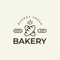 logo vector design for a bakery or home bakery business, with fresh bread icons that are still warm and smoky in a simple and minimalist style