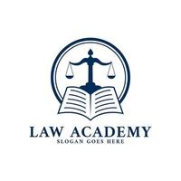 Law Firm Book Balance for University College Campus Academy High School Logo Design Vector