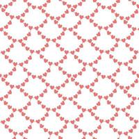 Seamless pattern with hearts garland on white. Great for fabrics,  Valentine's day  wrapping papers. vector