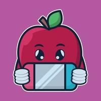 vector illustration of cute character apple fruit