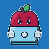 vector illustration of cute character apple fruit
