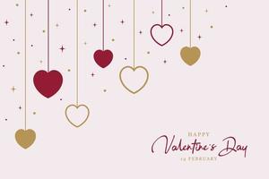 Minimalist happy valentine's day background vector