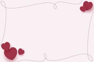 Minimalist happy valentine's day background with copy space vector