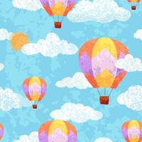 Seamless Pattern with Illustration of Air Balloons vector