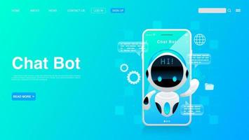 Chat Bot Concept. Chat Bot Technology and Online Help Center. Vector EPS 10