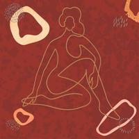 Outline illustration of woman body with blob shape vector