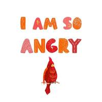 hand drawn lettering - I am so angry vector