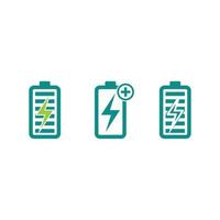 Battery icon and charging, charge indicator Vector logo design level Battery Energy Power running low up status batteries set logo Charge level illustration