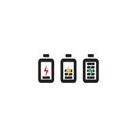 Battery charging flat icon. Battery level indicator vector