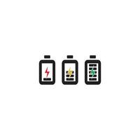 Battery charging flat icon. Battery level indicator vector