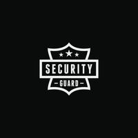 Shield security guard and star logo design vector