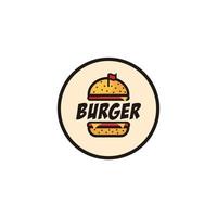 inspiración de diseño de logotipo de hamburguesa minimalista vector