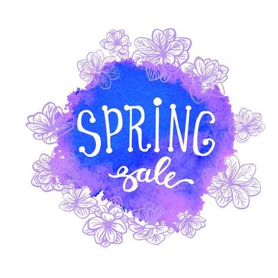 Colorful watercolor poster Spring sale