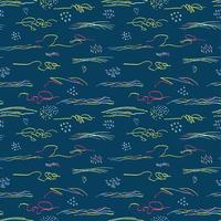 Seamless pattern with hand drawn abstract lines, doodles vector