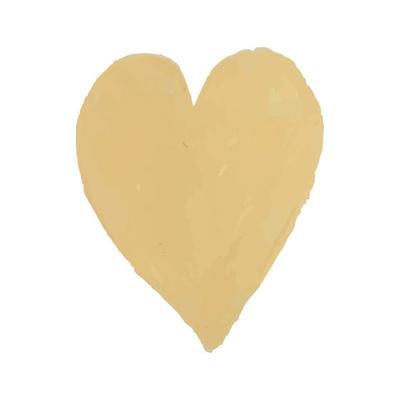 Illustration of heart shape drawn with yellow colored chalk pastels