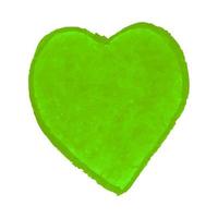 ilustración de forma de corazón dibujada con pasteles de tiza de color verde vector