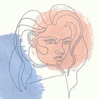 Ilustración de esquema de mujer sobre fondo abstracto vector