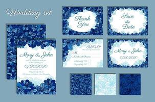Set of Wedding Invitations and seamless pattern for your design. vector